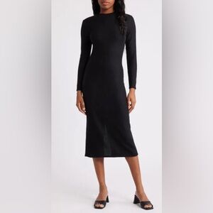 All in Favor Black Long Sleeve Dress